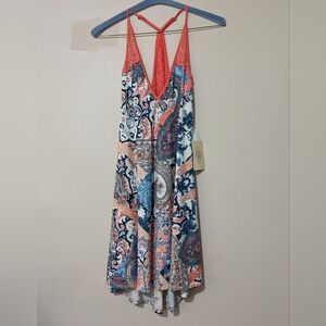 In Bloom by Jonquil Paisley Chemise Dress Brushed Knit Racer back Size M New!